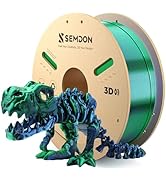 SEMDON Dual-Color Silk PLA Filament 1.75mm, Deep Sea Blue-Emerald Green Gradient PLA, ±0.02mm Acc...