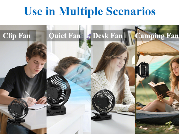 Clip Fan, Quiet Fan, Desk Fan, Camping Fan