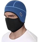 MELASA Thermal Skull Cap Helmet Liner Hat with Face Cover, Balaclava Face Mask with Glasses Holes...