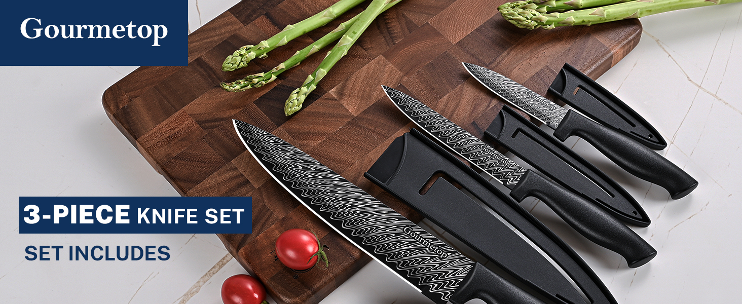 kitchen knife set 3 pcs knives