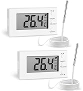 2 Packs Digital Oven Thermometer -58°F to 572°F/-50°C-300°C, Thermometer with Probe, High Low Tem...