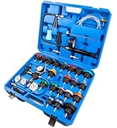 Wostore 33pc Coolant Pressure Tester Kit, Radiator Cooling Filling System Vacuum Pump Leak Test w...