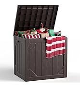 MAKE CHANGES Outdoor Storage Box,30 Gallon Deck Box Outdoor Storage Bench Outside Waterproof Resi...