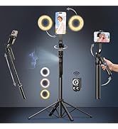 Auto Face Tracking Selfie Stick Tripod for iPhone with Light,360 Rotation That Follows Your Movem...