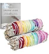 ANCIENT VEDA 3 Pack Rose Petals &amp; Organic 4 Inch White Sage Smudge Sticks with Flowers for Cleans...
