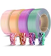 SUNLU 500g Silk Dual Color PLA Filament Refill Bundle, No-Spool Silk PLA Plus 3D Printer Filament...