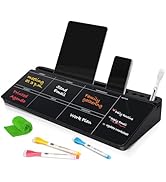 DOLLAR BOSS Glass Desk Whiteboard Calendar Small Dry Erase Board Desktop White Board with Storage...