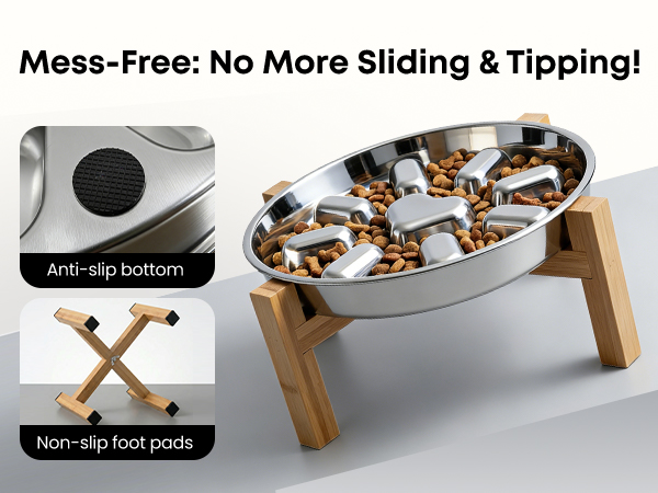 stainless steel maze dog bowl