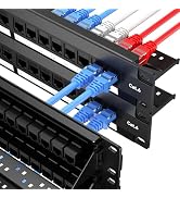 LinkNexa 48 Port Cat6 Patch Panel, 10G Pass-Through Keystone RJ45 Coupler, UTP 19-Inch 2U Patch P...