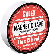 Magnetic Tape with Adhesive Backing 1 Inch Wide - Thick 60 mil Magnet Tape Roll to Make Sticky Ma...
