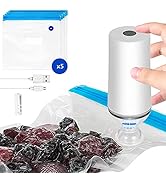 VICARKO Vacuum Food Sealer, Save Sealer, USB Rechargeable Handheld Pump, for Sous Vide and Food S...