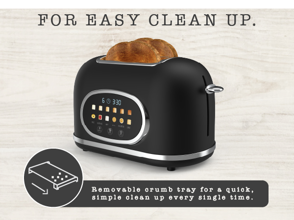 Toaster with removable crumb tray – easy cleanup, hassle-free maintenance, convenient design