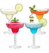 TOPZEA Acrylic Margarita Glasses Set of 4, 13.5 oz Shatter-proof Plastic Daiquiri Cocktail Cup, U...