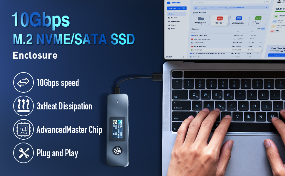 Fingerprint Encryption SSD Enclosure