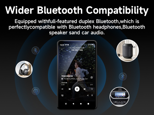 MP3 Music Player with Wider Bluetooth
