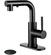 Ultimate Unicorn Bathroom Faucet with Pull Out Sprayer, Matte Black Single Handle Sink Faucet 1 o...