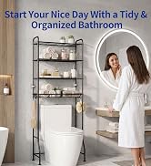 Delamu Over Toilet Storage Rack, 4 Tiers (71.9" H) Bathroom Organizer Shelf | Bathroom Storage Ab...
