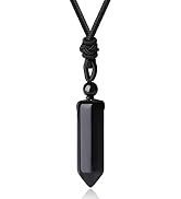 XIANNVXI Crystal Necklace for Men Women Adjustable Rope Hexagonal Point Healing Crystal Natural S...