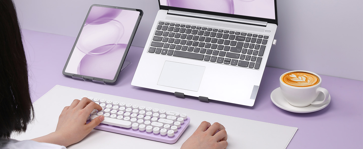 i68 Wireless Typewriter Keyboard and Mouse Combo