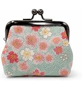 Square Coin Purse [ Made in Japan ] Traditional Edo Komon Design Small Change Pouch (Cherry bloss...