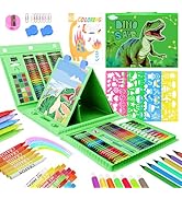 homicozy Art Supplies for Kids Ages 4-12,Dinosaur Drawing Sets Art Case,Coloring Kits with Double...