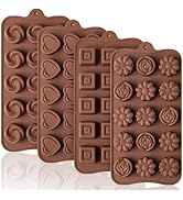 Puyeipt 4 Pcs Silicone Chocolate Molds, Non-Stick Candy Molds for Making Bite Size Chocolates, Ca...