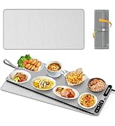 Homelove Food Warming Mat - Electric Warming Tray with 7 Level Temperature &amp; 8 Hours Timer, Full ...