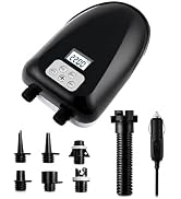 Paddle Board Pump Electric Portable, 22PSI SUP Electric Pump with Auto-Off &amp; Deflation Function, ...