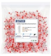 200Pcs Waterproof Electrical Solder Seal Wire Connectors, 22-16 Gauge Red Heat Shrink Butt Splice...