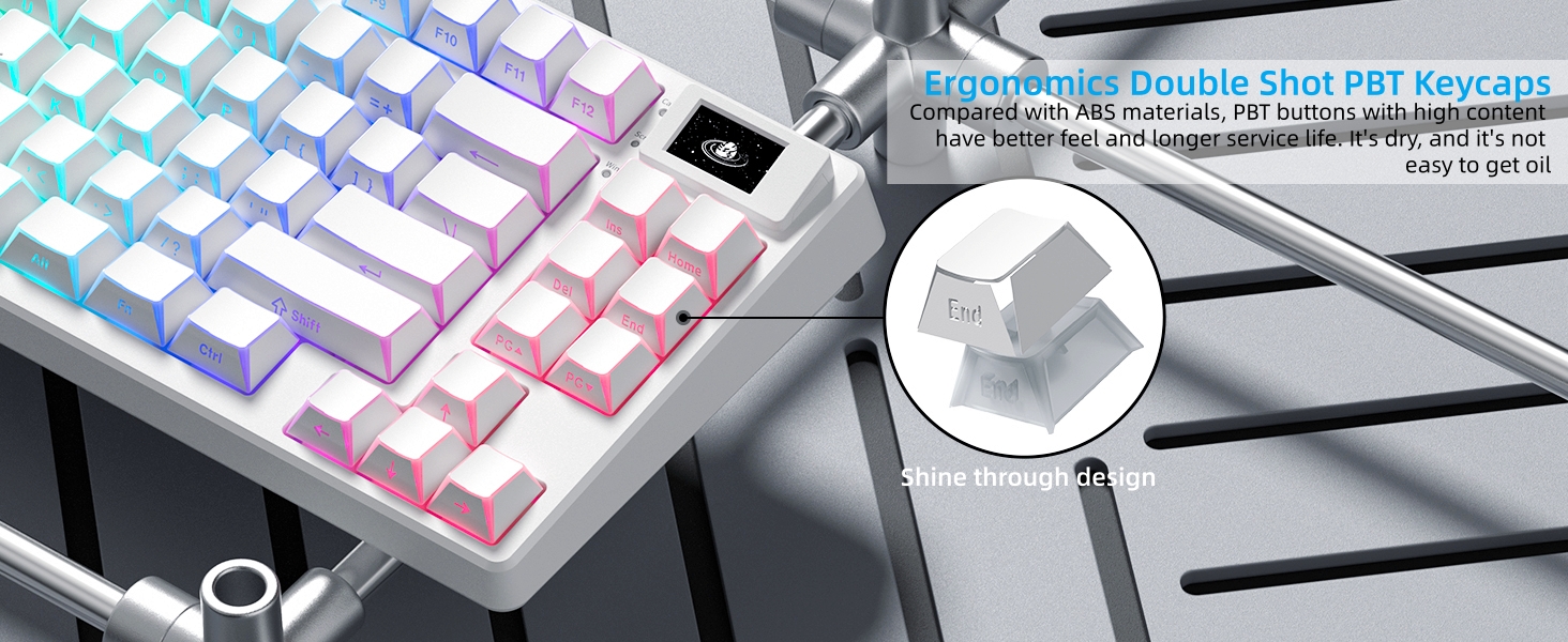 75% Wireless Mechanical Keyboard RGB Custom Creamy Keyboard gaming