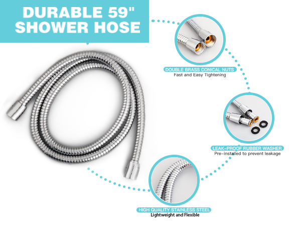 handheld shower head with hose