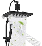 Hibbent 5-spray Filtered Rainfall Shower Head Combo, High Pressure 13'' Showerhead with Stainless...