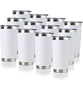 DOMICARE 20oz Stainless Steel Tumbler Bulk with Lid, Double Wall Vacuum Insulated Travel Mug, Pow...