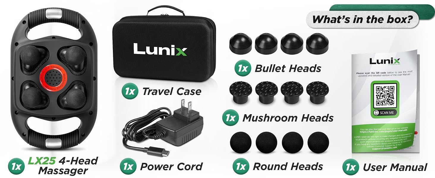 deep tissue massager, round head, mushroom head, bullet head, power cord, travel