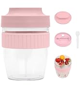 daasigwaa Breakfast On The Go Cups, Overnight Oats Containers With Lid And Folding Spoon, Take An...