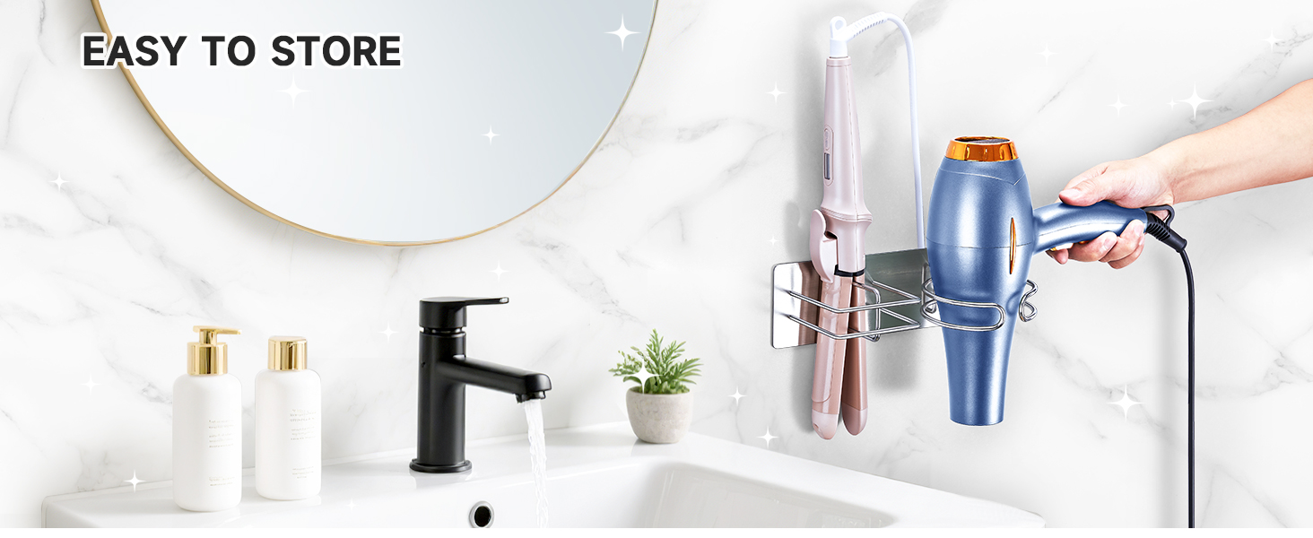 Hair Dryer and Straightener Holder