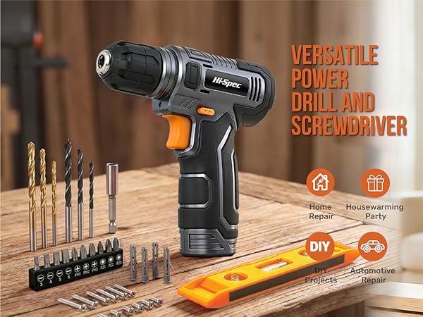 Hi-Spec 8V USB Power Drill Driver &amp;amp;amp; Drill Bit Set