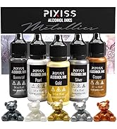 Metallic Alcohol Ink Set, Gold Alcohol Ink, Silver, Gunmetal, Copper, Pearl, Alcohol Ink Metallic...