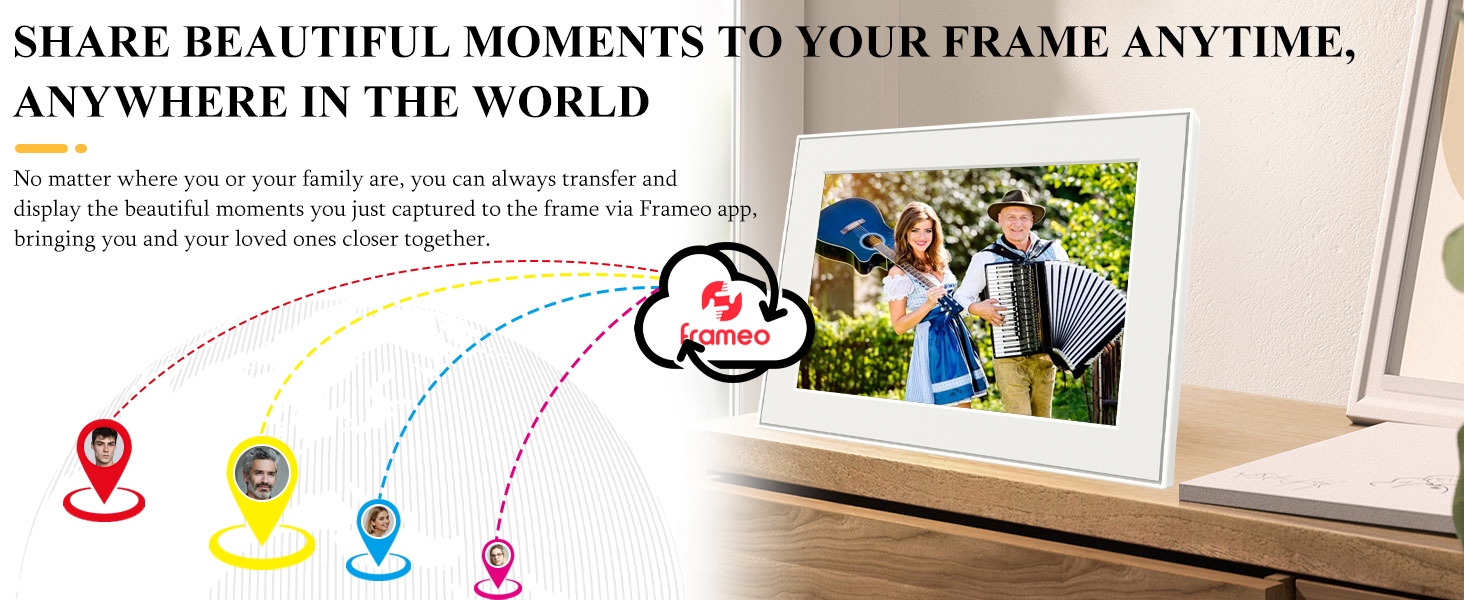 frameo 16 inch smart wifi digital photo frame,8x10 picture frame,digital wall calendar,gift for mom