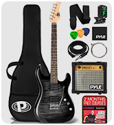 Pyle Electric Guitar Kit with Amp, Full Size Instrument with Humbucker Pickups, Guitarra Electric