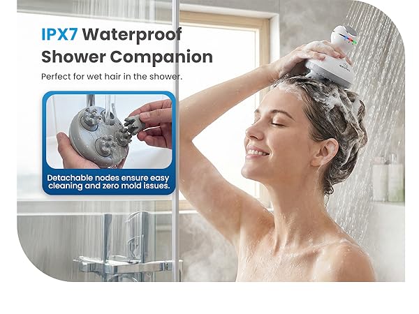 Waterproof hair scrubber for shower use