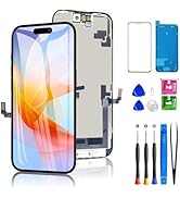 for iPhone 16 Screen Replacement 6.1 inch LCD Display 3D Touch Full HD Digitizer Frame Assembly, ...