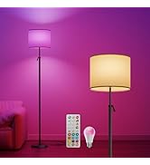 VARICART Floor Lamp for Living Room with RGBCW Color Changing Bulbs Dimmable, Adjustable Height S...