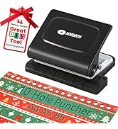 10-Hole Binding Machine for Planners,Metal Punch Loose Leaf Tool 26 Holes for B5, 30 for A4, 20 f...