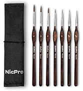 Nicpro 7pcs Kolinsky Sable Miniature Paint Brushes, Professional Fine Detail Paint Brushes with C...