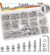 Taiss 540PCS M3 Screw Kit,8 sizes M3 x 6mm/8mm/10mm/12mm/16mm/20mm/25mm/30mm 304 Stainless Steel ...