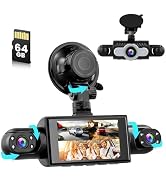 360 Degree View 4 Channel Dash Cam Front and Rear Inside Left Right, 3 Inch 1080P Dash Camera for...