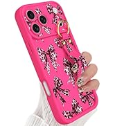 Jefonha Compatible with Phone 17 Pro Max Case with Finger Hand Strap for Girls Women, Cute Leopar...