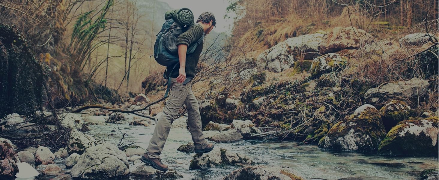 Man crossing a river