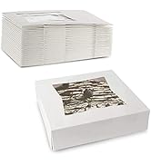 MT Products White Bakery Boxes with Window - Size of 8